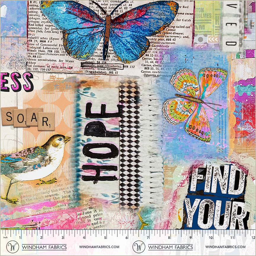 Canvas and Co Find Your Happy Multi CANVAS Jennifer Lambein Windham Fabrics Cotton Fabric WF-55132DC-1 | US Fabric Shop