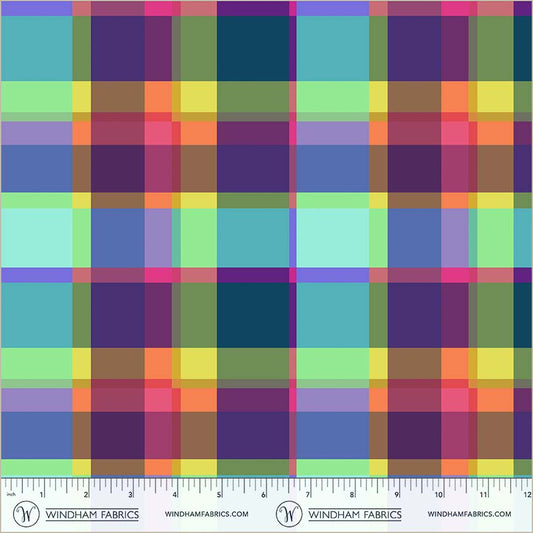 Canvas and Co Summer Plaid Multi CANVAS Natalie Barnes Windham Fabrics Cotton Fabric WF-55018DC-1