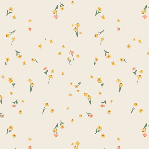 Capsules Mix the Volume Melodic Blooms Fresh Floral Cream Yellow AGF Studio Art Gallery Cotton Fabric