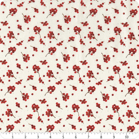 Cardinal Charm Berry Toss Cream Susan Winget Wilmington Prints Cotton Fabric WP-3023-39932-132