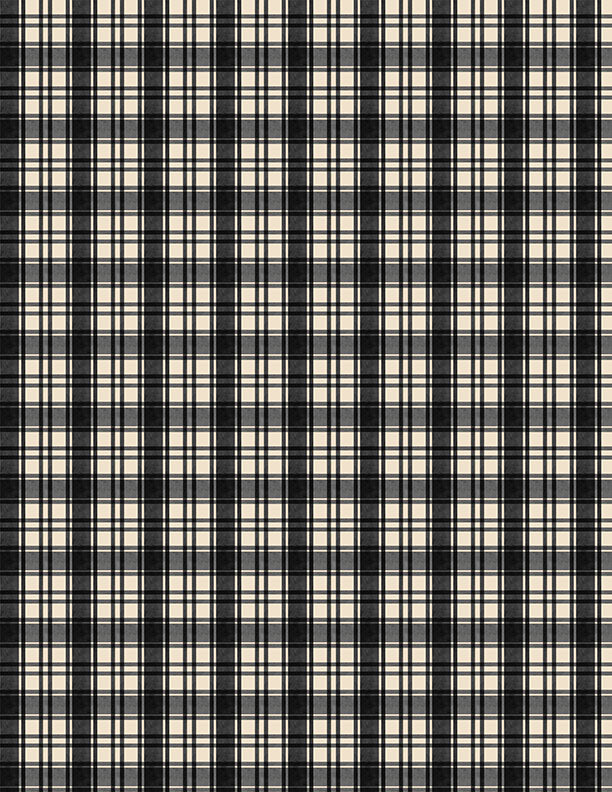 Cardinal Charm Plaid Black Cream Susan Winget Wilmington Prints Cotton Fabric WP-3023-39933-199