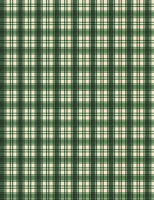 Cardinal Charm Plaid Cream Green Susan Winget Wilmington Prints Cotton Fabric WP-3023-39933-177