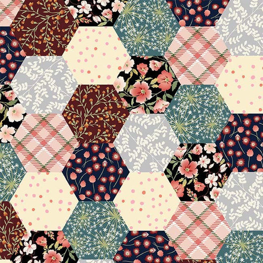 Carefree Meadow Patchwork Multi Bloomery Decor Michael Miller Cotton Fabric MM-DCX12109-MULT-D