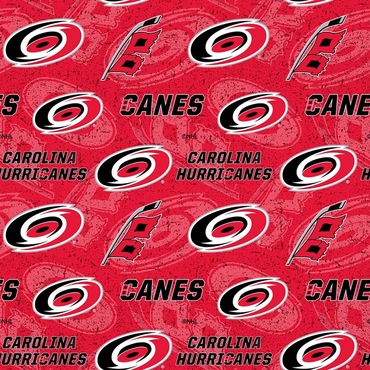 Carolina Hurricanes NHL Hockey Allover design Cotton Fabric