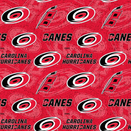 Carolina Hurricanes NHL Hockey Allover design Cotton Fabric