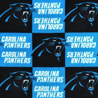 Carolina Panthers NFL Football Block Fabric Traditions 58" FLEECE Fabric