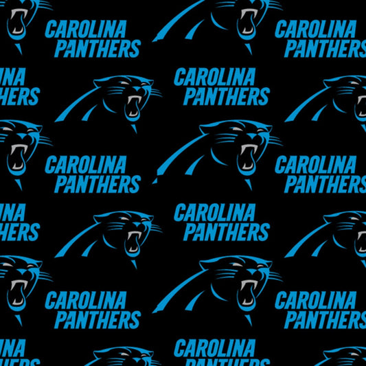 Carolina Panthers NFL Football Logo Black 43-44 inches wide Fabric Traditions Cotton Fabric NFL-70659 DN