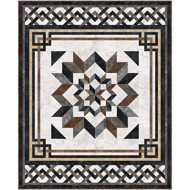 Carpenters Apprentice Digital Quilt Top 70"x86" Fabric Addict Stonehenge Gradations Collection NC-DQ3315 | US Fabric Shop