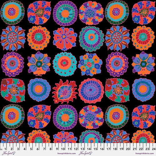 Carpet Cookies Black February 2023 Kaffe Fassett Collective Free Spirit Cotton fabric