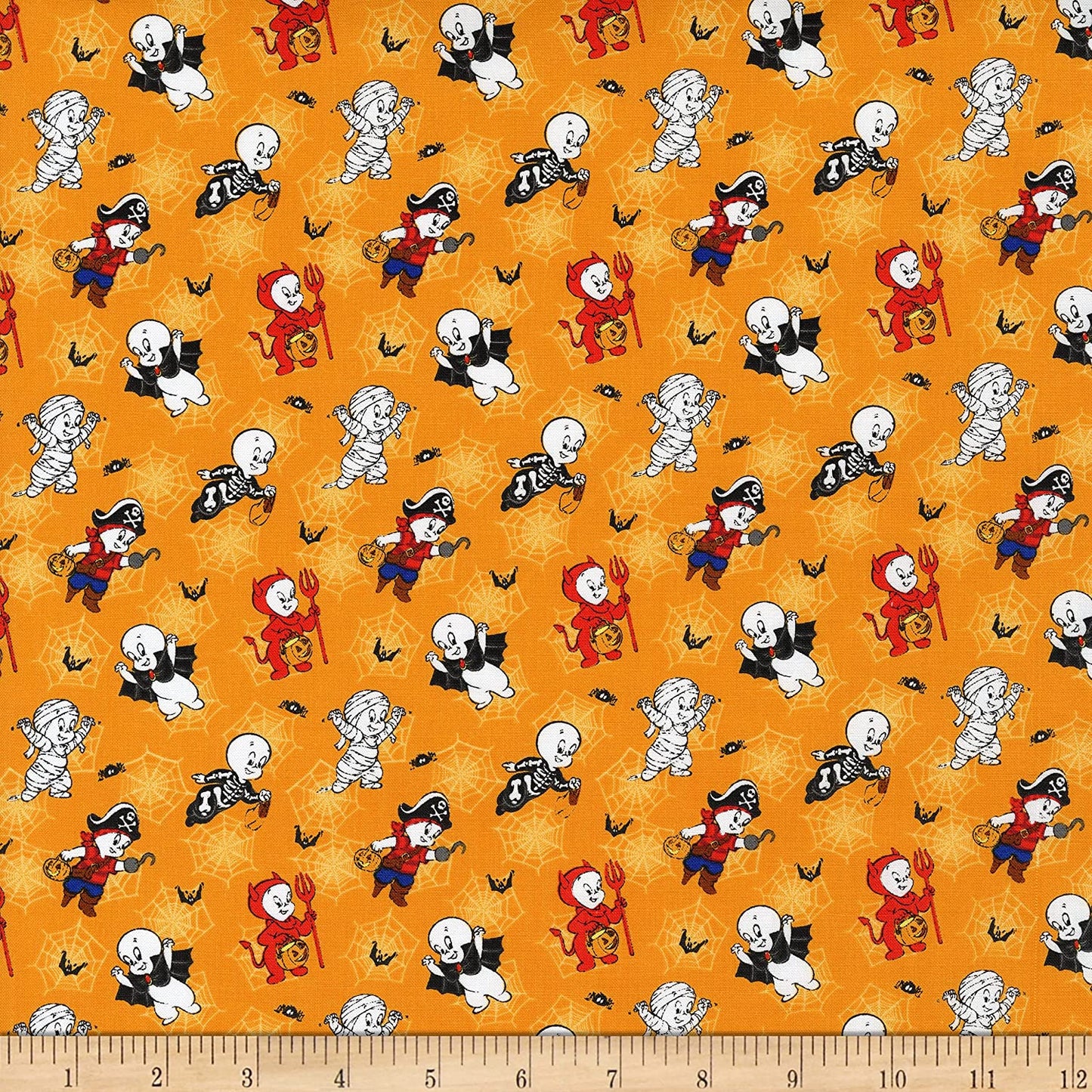 Halloween II Casper Costume Fun Character Orange Camelot Cotton Fabric