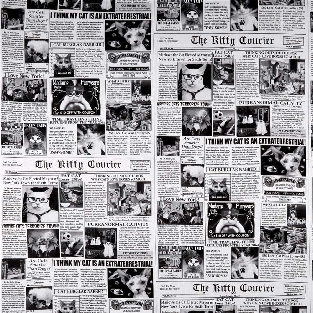 Cat News Newsprint Timeless Treasures Cotton Fabric