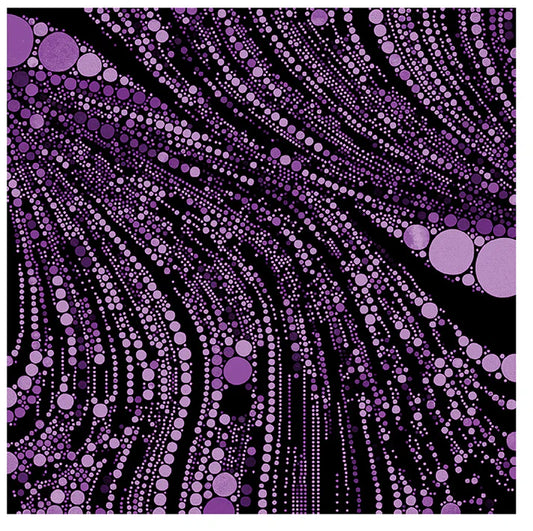 Cat Artistry Circled Swirl Purple Peggy Collins Benartex Cotton Fabric BE-16737-66