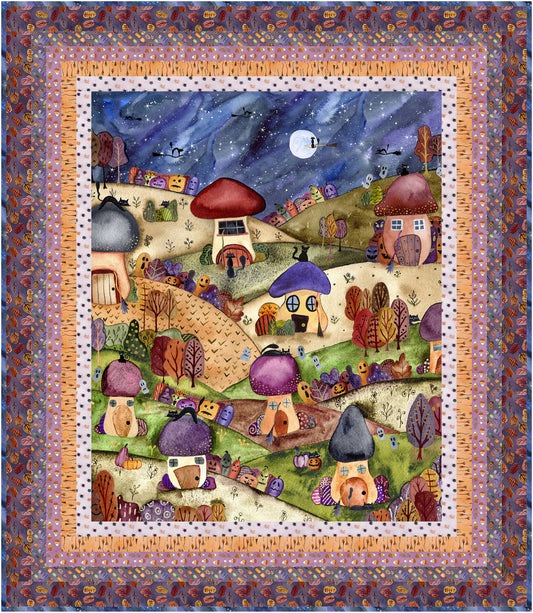 Project - Meow Neighborhood Panel Quilt Cat House Mayo Moreno Henry Glass