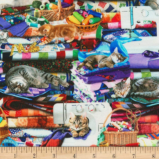 Cats Quilts Timeless Treasures Cotton Fabric