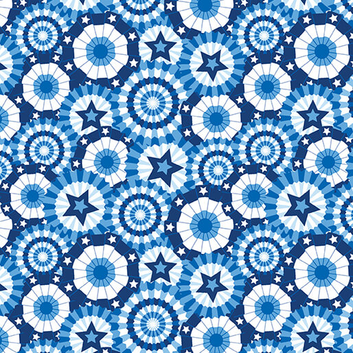 Celebrate the USA Celebration Banners Blue Kanvas Studio Benartex Cotton Fabric BE-15197-55