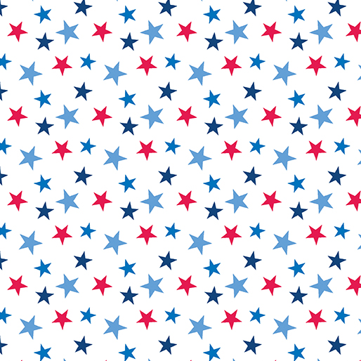 Celebrate the USA Celebration Stars White Kanvas Studio Benartex Cotton Fabric BE-15201-09
