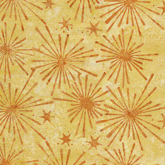 Celestials Starburst Buttercup Island Batik Cotton Fabric