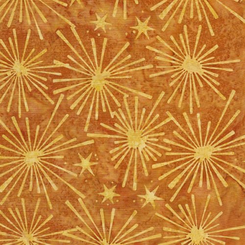 Celestials Starburst Gold Island Batik Cotton Fabric