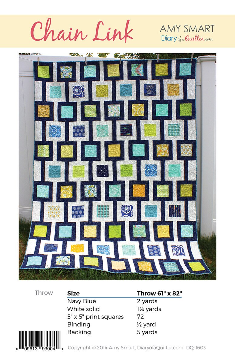 Chain Link Quilt Pattern 61"x82" Throw Amy Smart Dairy of a Quilter DQ-1603-CHAINLINK