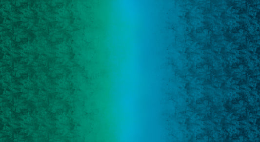 Chalk Ombre Teal Green Prussian Blue Benartex Cotton Fabric BE-16602-85