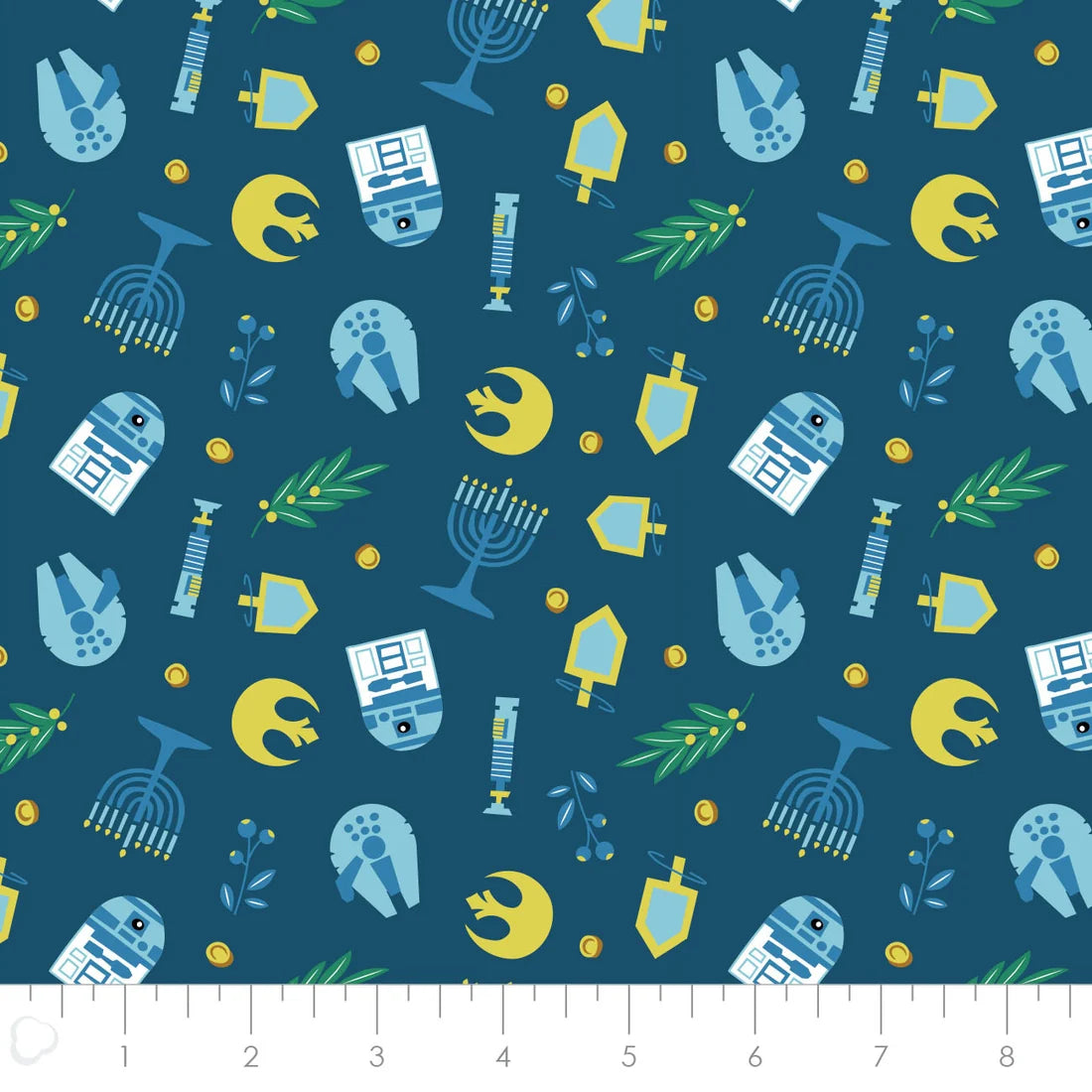 Winter Holiday IV Light of Galaxy Navy Star Wars Camelot Cotton Fabric CF-73011388-04