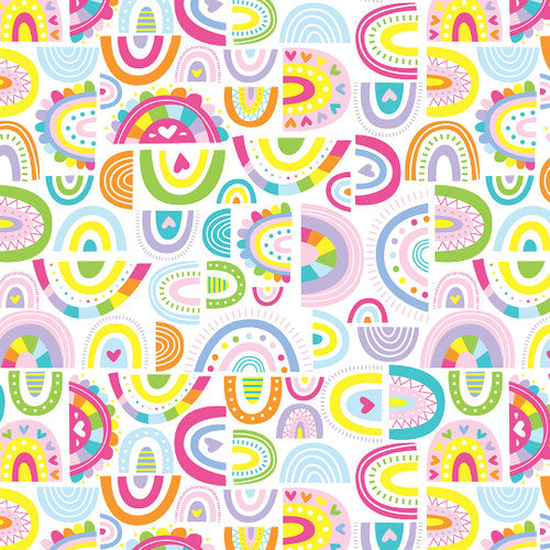 Chasing Rainbows Four Way Rainbow Allover Multi Emily Dumas Henry Glass Cotton fabric