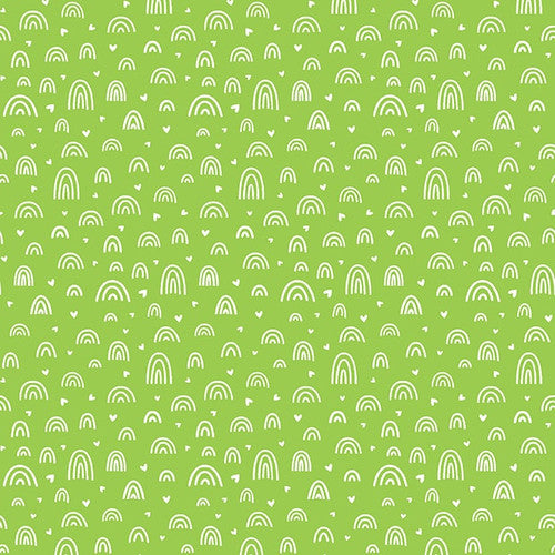 Chasing Rainbows Small Monotone Rainbows Green Emily Dumas Henry Glass Cotton fabric