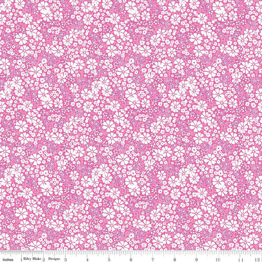 Chasing Rainbows Ever bloom Pink Leslie Ryan Blooming Boldly Riley Blake Cotton Fabric RB-C18013-PINK