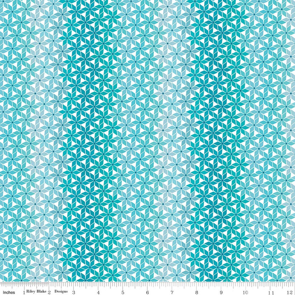 Chasing Rainbows Stellar Weave 6 point stars Aqua Leslie Ryan Blooming Boldly Riley Blake Cotton Fabric RB-C18014-AQUA