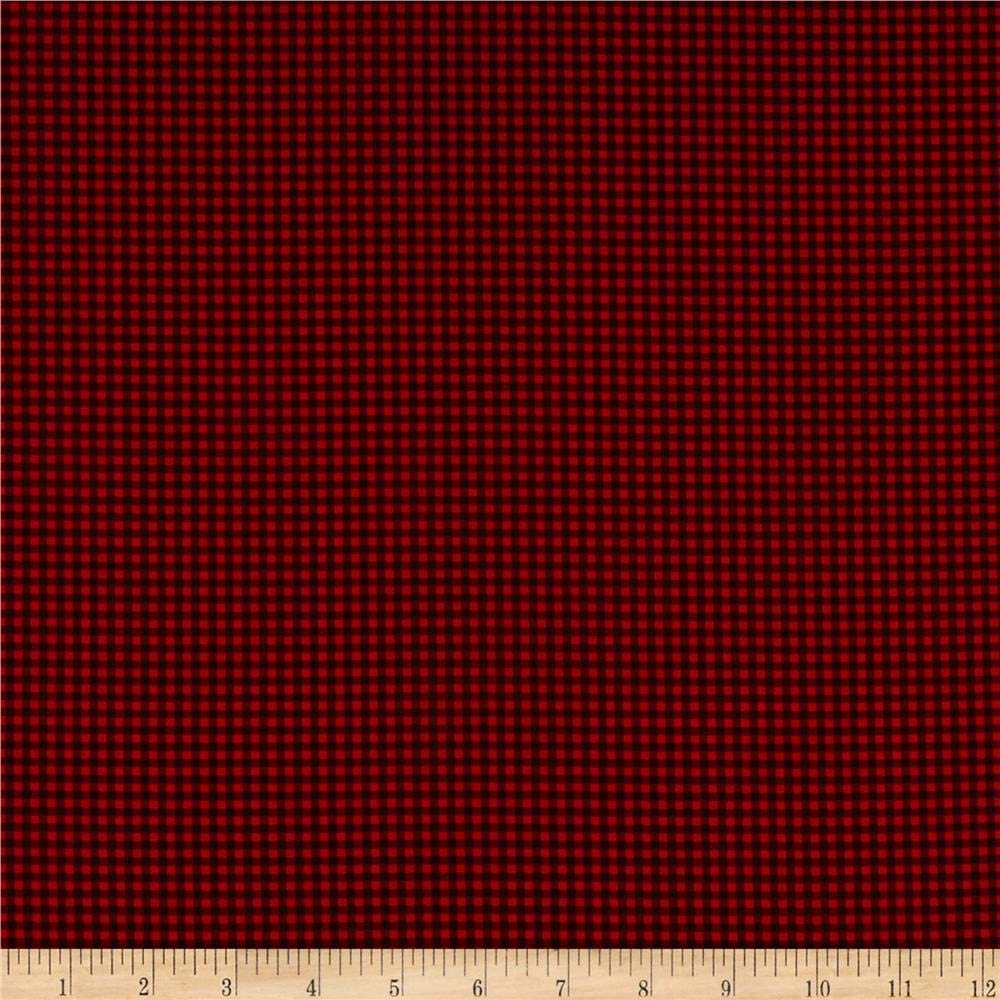 Check Mini Red and Black Let it Snow Timeless Treasures Cotton Fabric