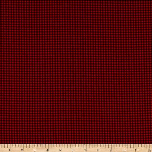 Check Mini Red and Black Let it Snow Timeless Treasures Cotton Fabric