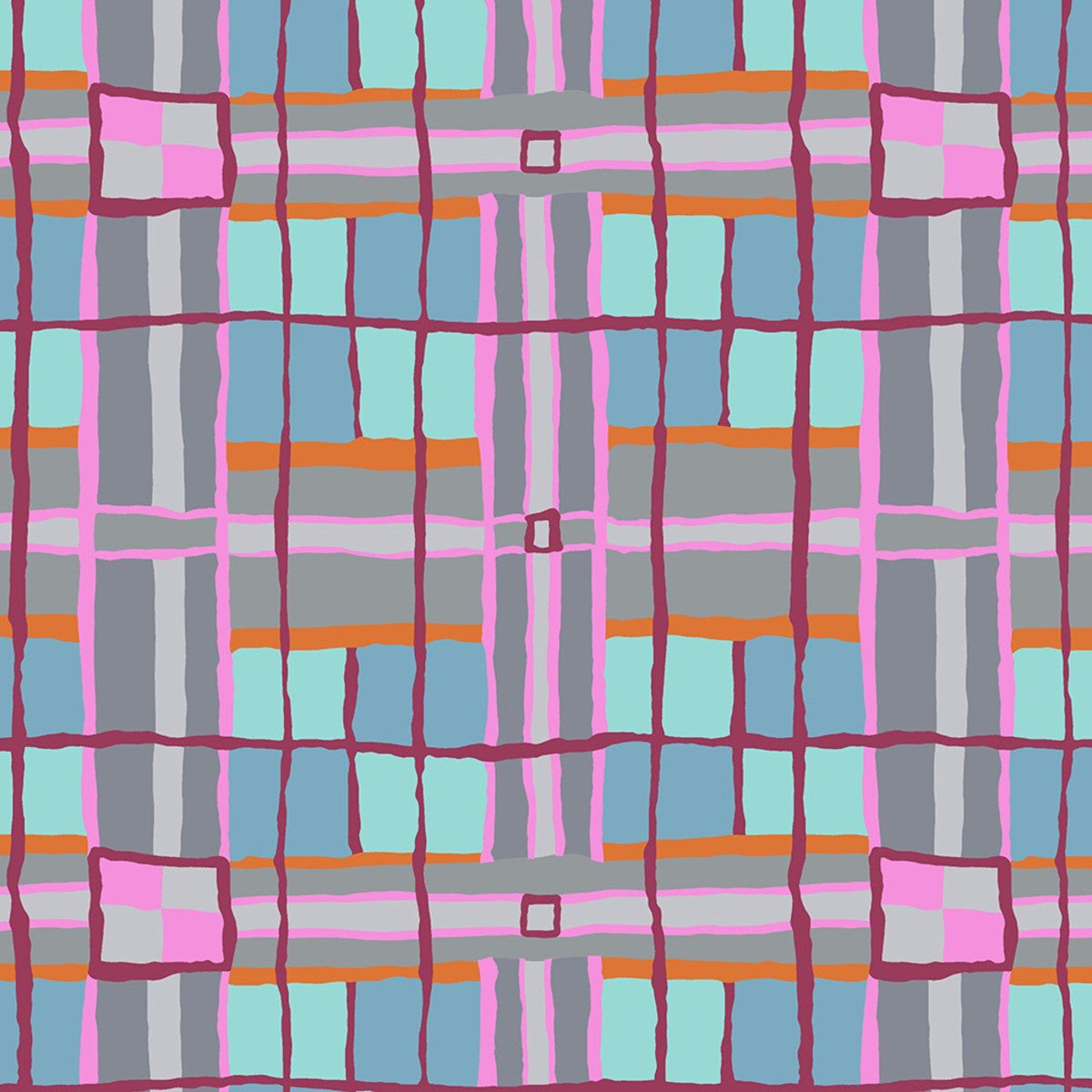 Checkmate Check Squares Grey August 2022 Kaffe Fassett Collective Free Spirit Cotton Fabric