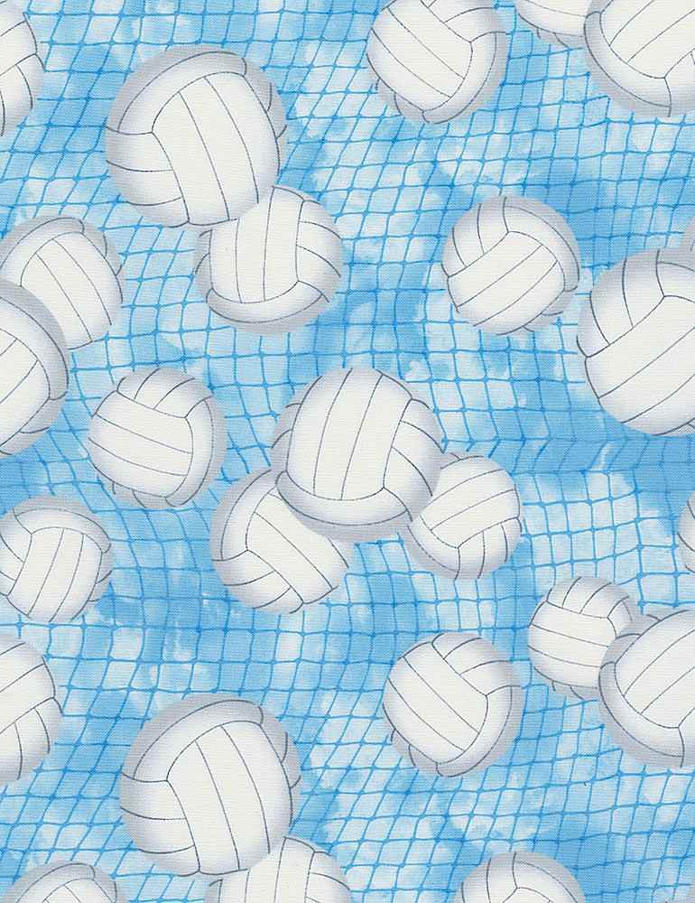 Cheer Squad Volleyball Blue Timeless Treasures Cotton Fabric TT-GAIL-CD7042-BLUE | US Fabric Shop