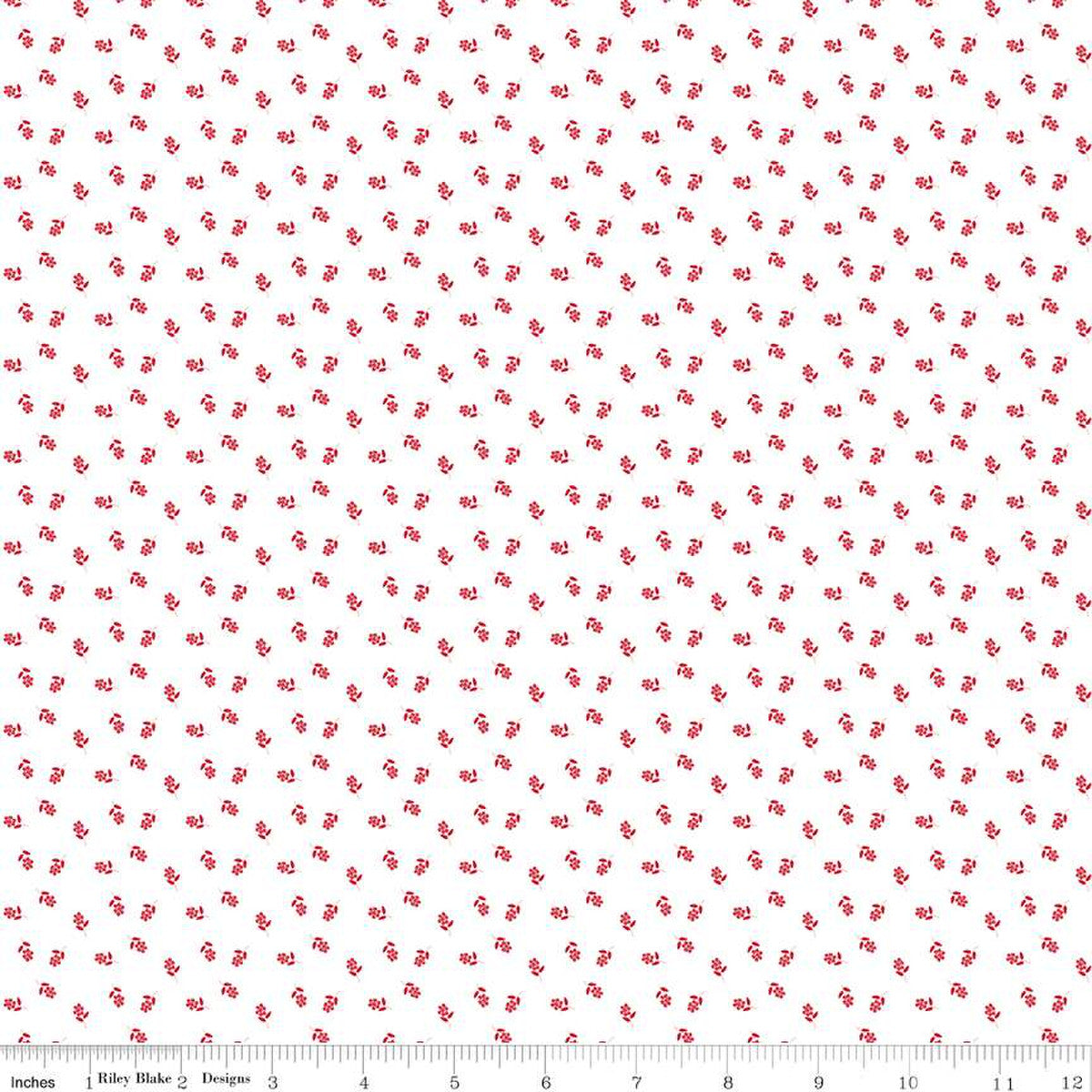 Cheerfully Red Flowers White Christopher Thompson Riley Blake Designs Cotton Fabric