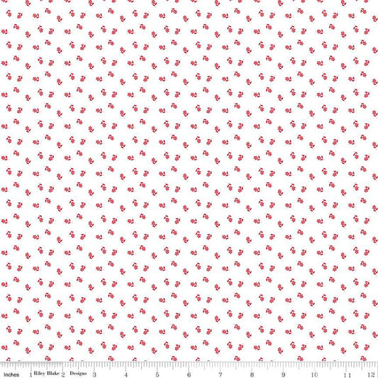 Cheerfully Red Flowers White Christopher Thompson Riley Blake Designs Cotton Fabric