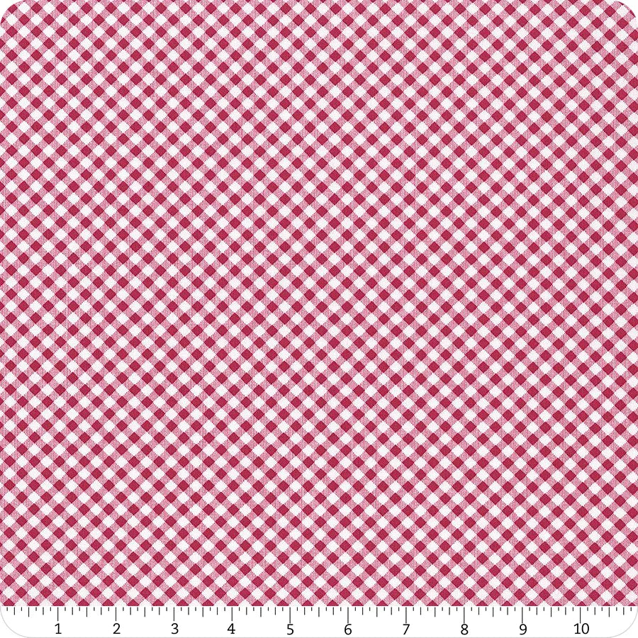 Chelsea's Checks 1/8" Check Red and White Chelsea Carter and Priscilla Blain Henry Glass Cotton Fabric