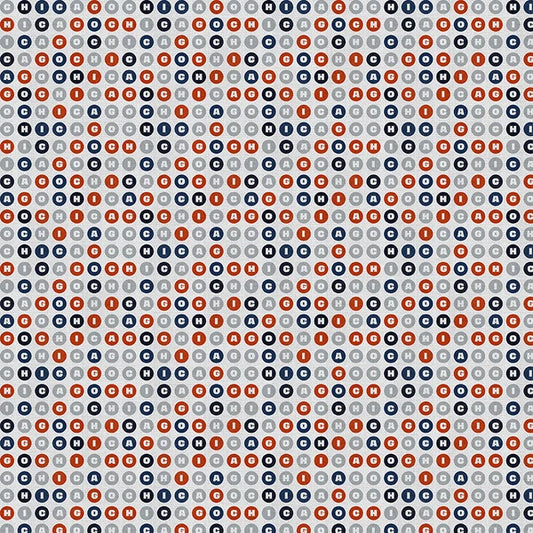 Chi-Town Tough Chicago Circles Dots Football Paintbrush Studios Cotton Fabric PBS-120-26626