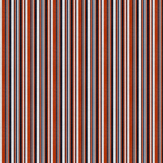 Chi-Town Tough Chicago Spirit Stripe Football Orange Blue Paintbrush Studios Cotton Fabric PBS-120-26629