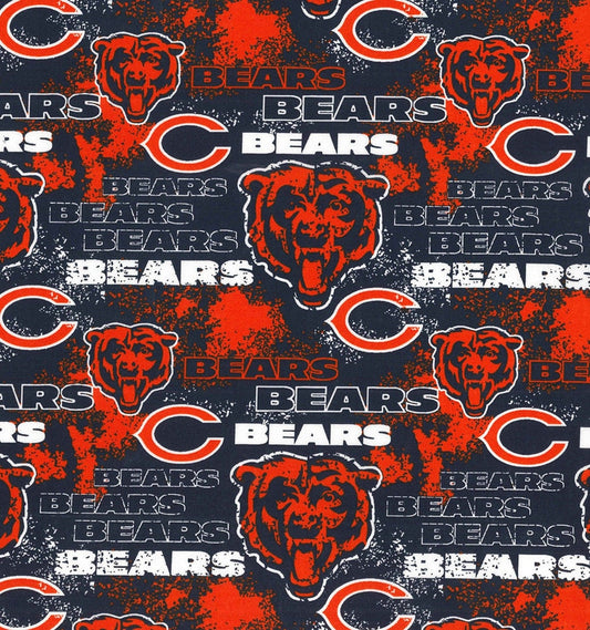 Chicago Bears NFL Football Distressed Weathered Cotton Fabric