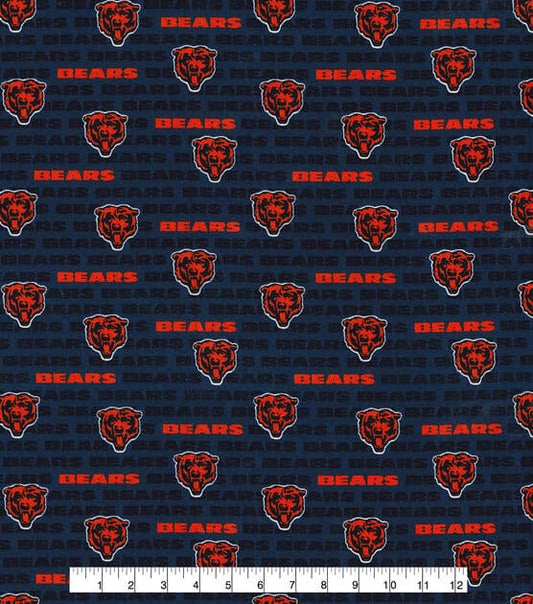 Chicago Bears NFL Football Mini Print 58-60 inches Cotton Fabric