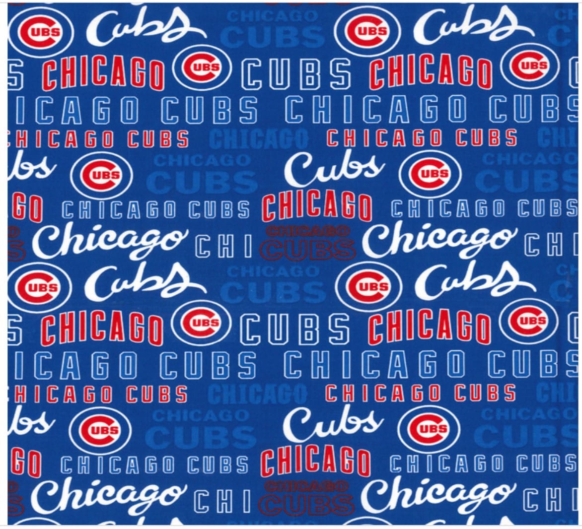 Chicago Cubs MLB Baseball Name Fabric Traditions and Logo Fabric Traditions Cotton Fabric