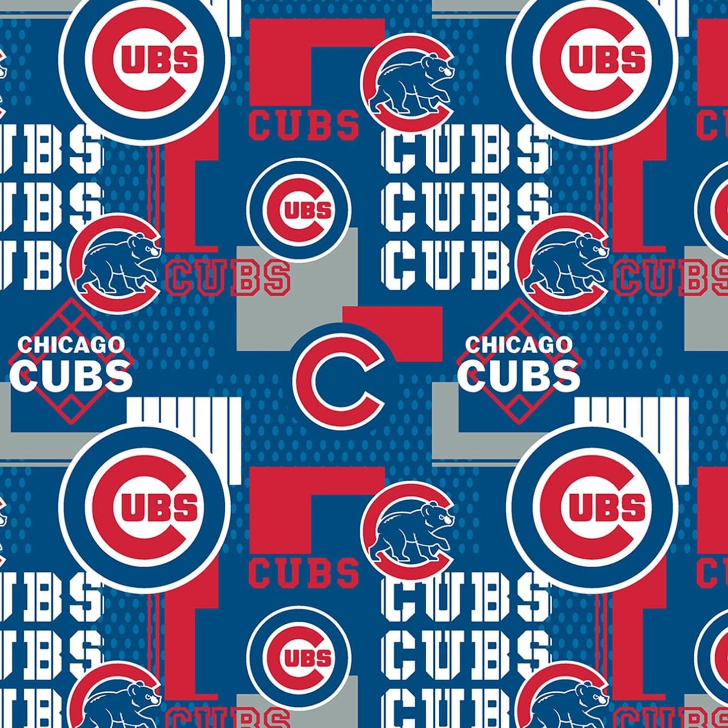 Chicago Cubs MLB Baseball Block Fabric Traditions Cotton Fabric