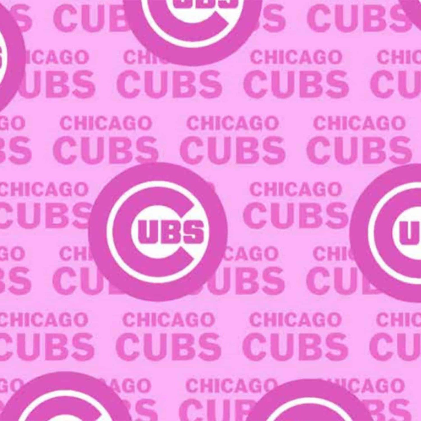 Chicago Cubs MLB Baseball Pink Cancer Fabric Traditions Cotton Fabric