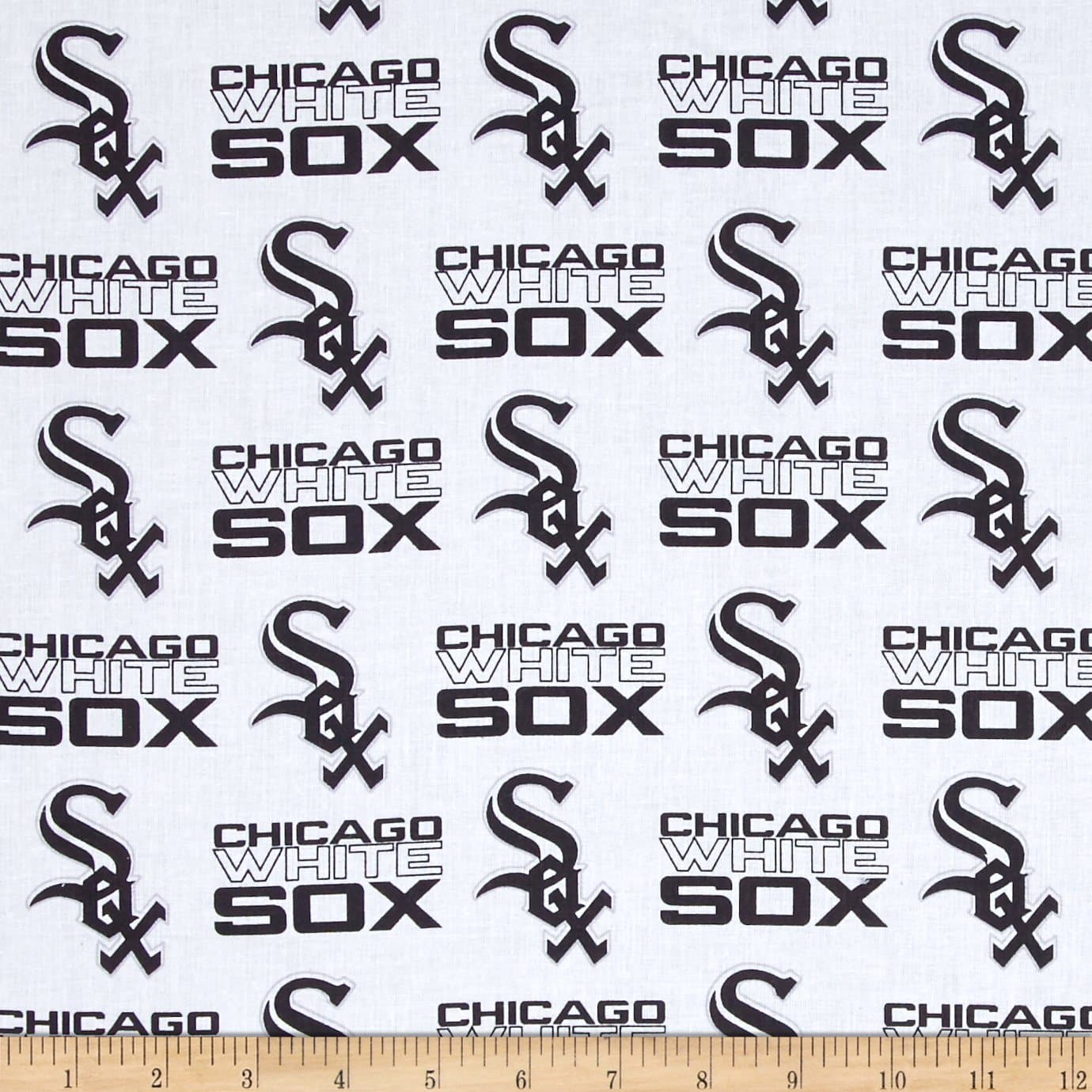 Chicago White Sox MLB Baseball Logo and Name Fabric Traditions Cotton Fabric