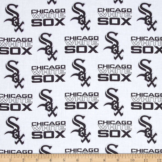 Chicago White Sox MLB Baseball Logo and Name Fabric Traditions Cotton Fabric