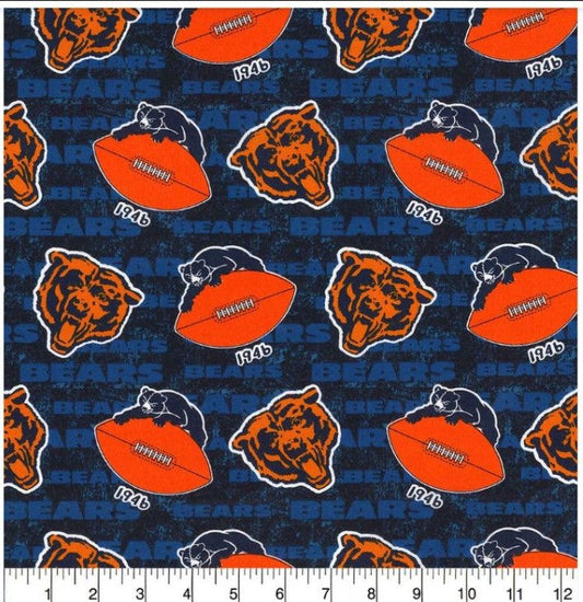 Chicago Bears NFL Football Legacy 1946 Navy Blue Fabric Traditions Cotton Fabric