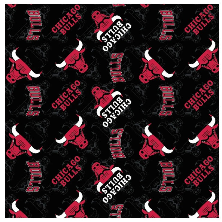 Chicago Bulls Toss Black FLEECE NBA Basketball Camelot Fabrics FLEECE Fabric CF-83CHI0002A-FLEECE