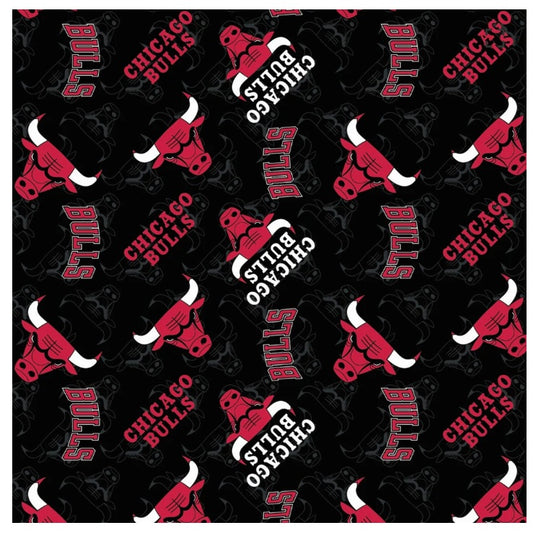 Chicago Bulls Toss Black FLEECE NBA Basketball Camelot Fabrics FLEECE Fabric CF-83CHI0002A-FLEECE