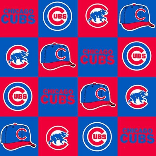 Chicago Cubs MLB Baseball Geometric Fabric Traditions 58-60 inches wide Polyester FLEECE Fabric MLB-6526-D