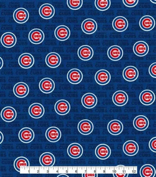 Chicago Cubs MLB Baseball Mini Logo Fabric Traditions Cotton Fabric MLB-14396B